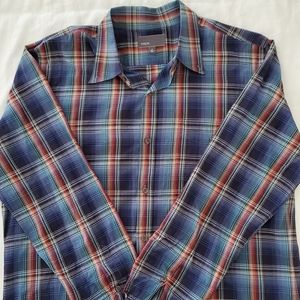 Vince Blue Checkered Button Down Shirt